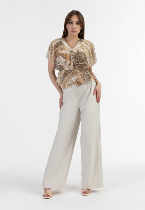 Faina Bluse Damen beige weiss - Image 2