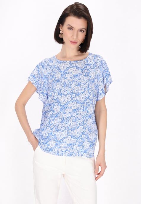 usha Bluse Frauen blau weiß - Image 3