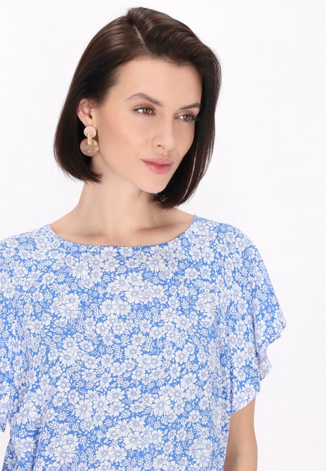 usha Bluse Frauen blau weiß - Image 5