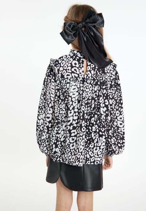 Faina Bluse Mädchen (Kids) schwarz weiss - Image 4