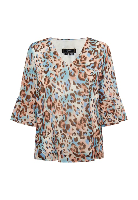 Faina Blusenshirt Damen Beige Mehrfarbig - Image 1