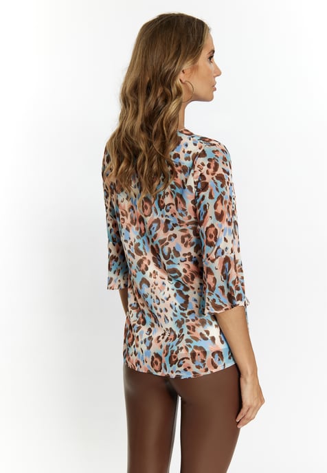 Faina Blusenshirt Damen Beige Mehrfarbig - Image 4