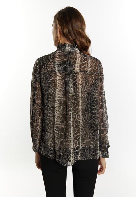 Faina Bluse Damen schwarz weiss - Image 4