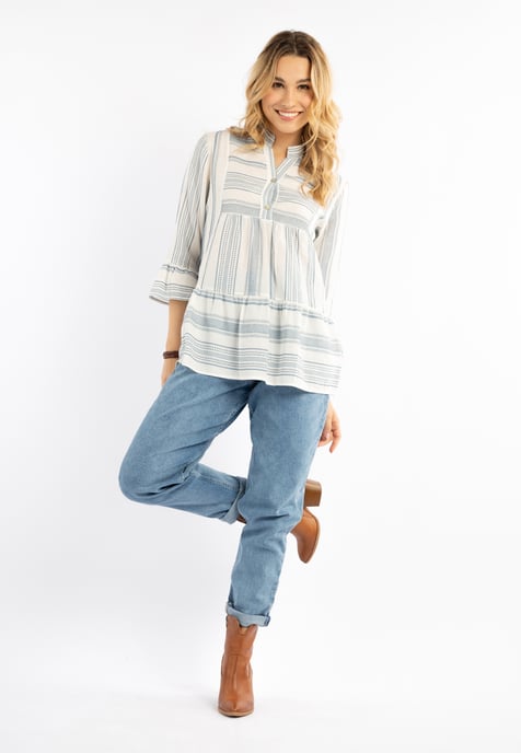 IZIA Hemd Damen Blau Wollweiss - Image 2