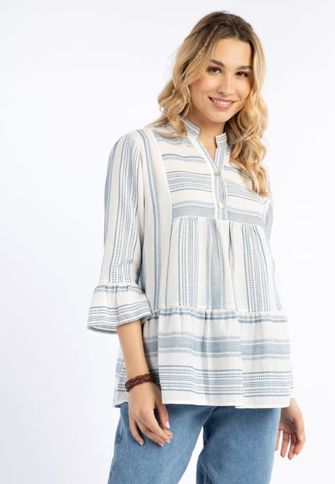 IZIA Hemd Damen Blau Wollweiss - Image 3