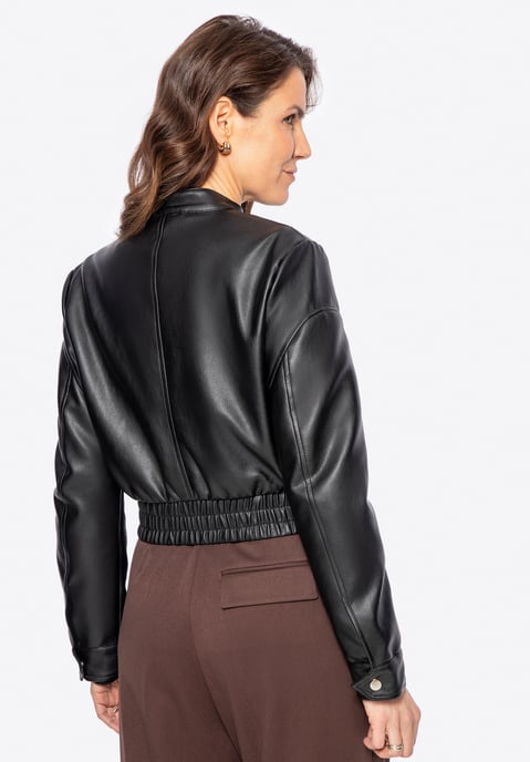 Wittchen Damen-Öko-Lederjacke mit Kordelzug, schwarz - Image 3