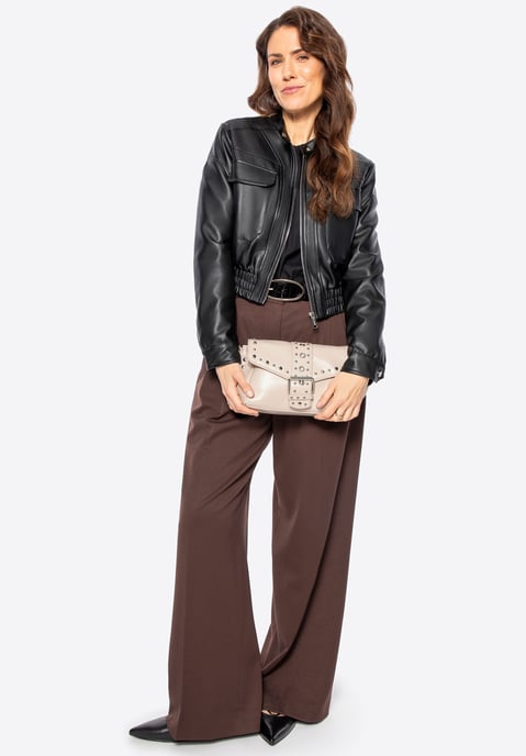 Wittchen Damen-Öko-Lederjacke mit Kordelzug, schwarz - Image 5