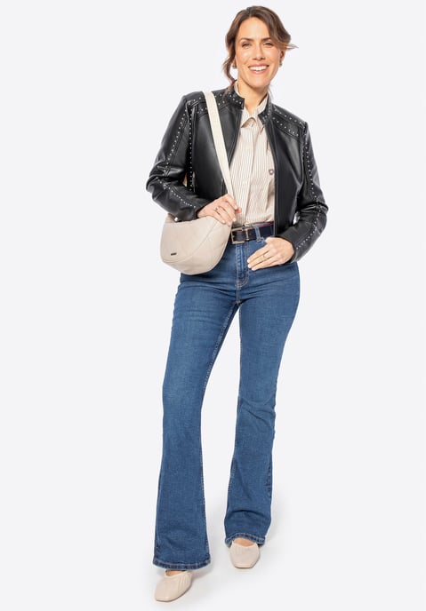 Wittchen Damen-Öko-Lederjacke mit glänzenden Nieten, schwarz - Image 5