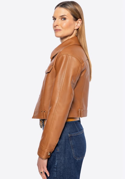Wittchen Damen-Lederjacke in Braun mit Patten - Image 2