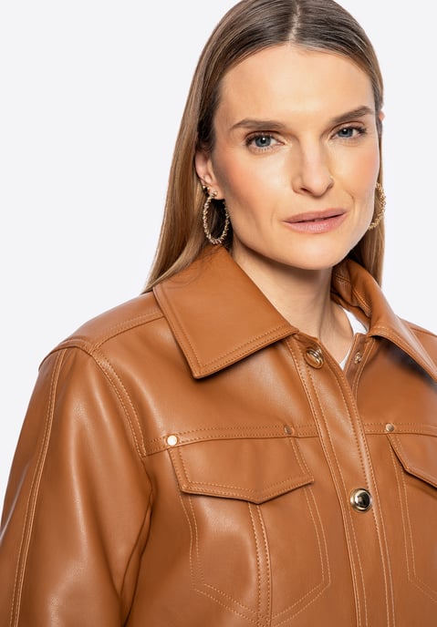 Wittchen Damen-Lederjacke in Braun mit Patten - Image 5