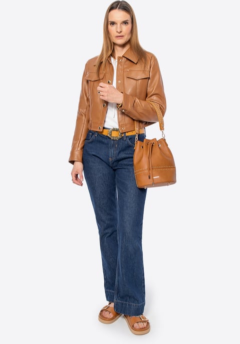 Wittchen Damen-Lederjacke in Braun mit Patten - Image 6