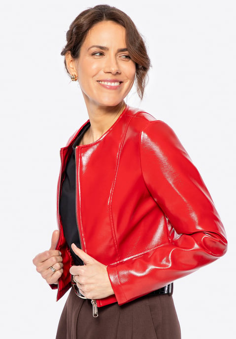 Wittchen Damen kurze rote Öko-Lederjacke - Image 2