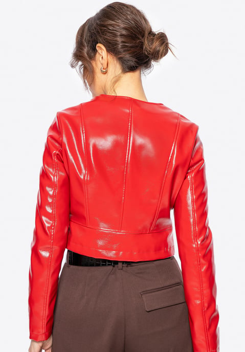 Wittchen Damen kurze rote Öko-Lederjacke - Image 3