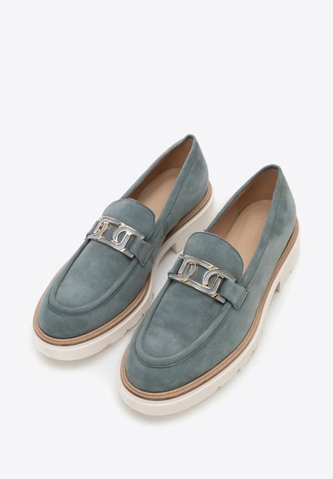 Wittchen Damen-Mokassins aus echtem Leder mit Schnalle, blau, Naturleder - Image 2