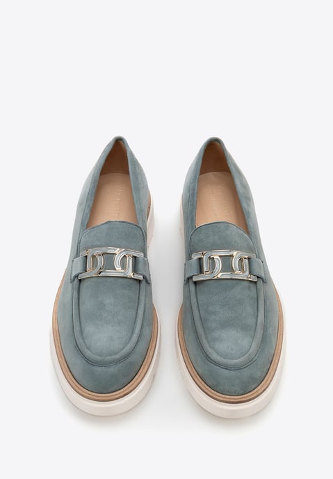 Wittchen Damen-Mokassins aus echtem Leder mit Schnalle, blau, Naturleder - Image 3