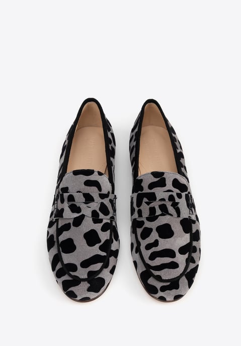 Wittchen Damen-Mokassins mit Leopardenmuster aus echtem Leder, Grau und Schwarz - Image 3