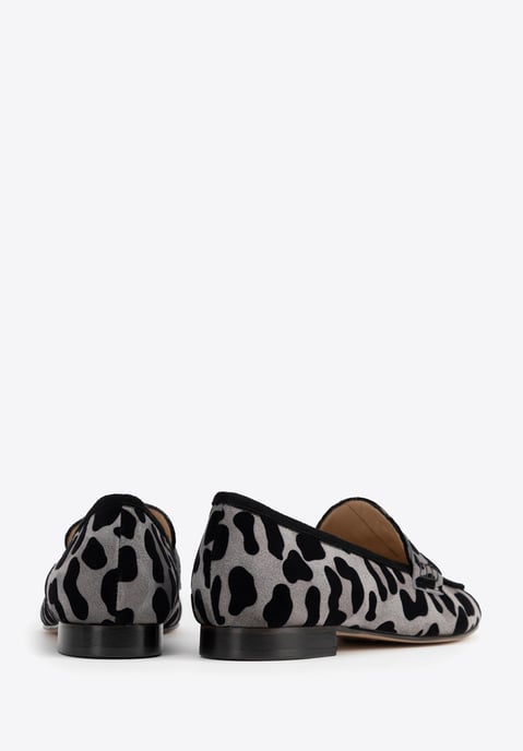 Wittchen Damen-Mokassins mit Leopardenmuster aus echtem Leder, Grau und Schwarz - Image 4