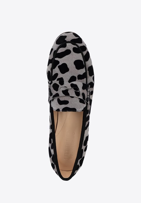 Wittchen Damen-Mokassins mit Leopardenmuster aus echtem Leder, Grau und Schwarz - Image 5