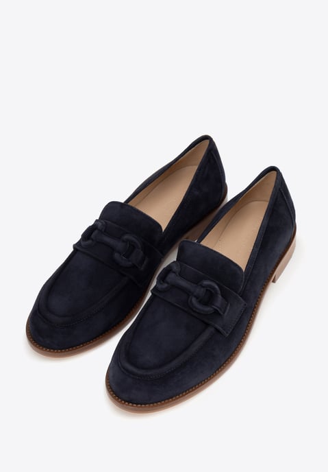 Wittchen Damen-Mokassins aus echtem Leder mit dezenter Schnalle, marineblau - Image 2