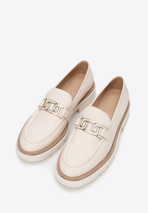 Wittchen Damen-Mokassins aus echtem Leder mit Schnalle, cremefarben - Image 2