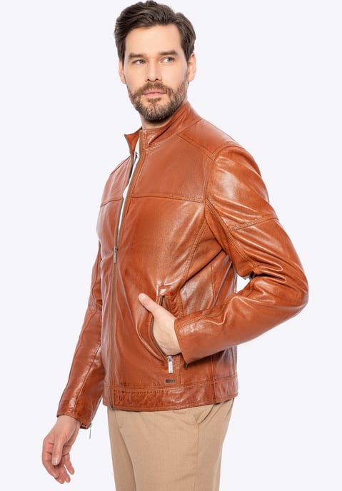 Wittchen Herren-Bikerjacke aus echtem Leder, hellbraun - Image 2