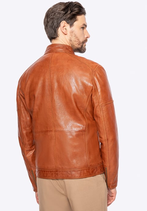 Wittchen Herren-Bikerjacke aus echtem Leder, hellbraun - Image 3