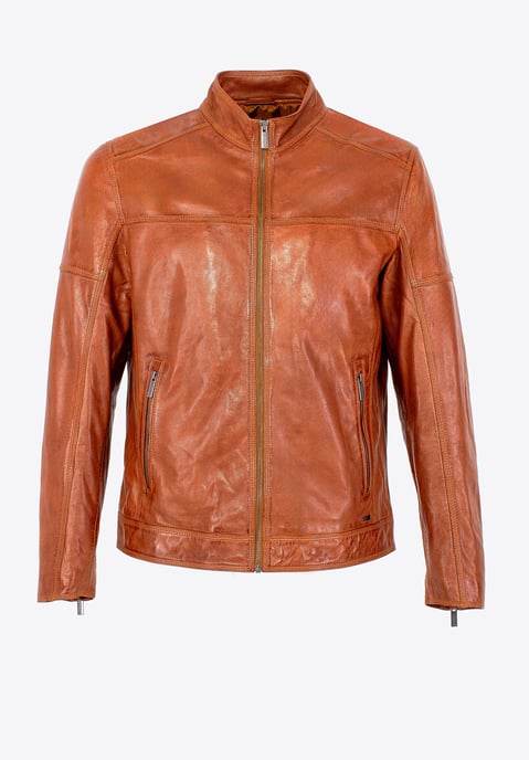 Wittchen Herren-Bikerjacke aus echtem Leder, hellbraun - Image 6