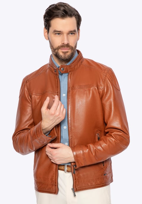 Wittchen Herren-Lammfelljacke, braun, echtes Leder - Image 1