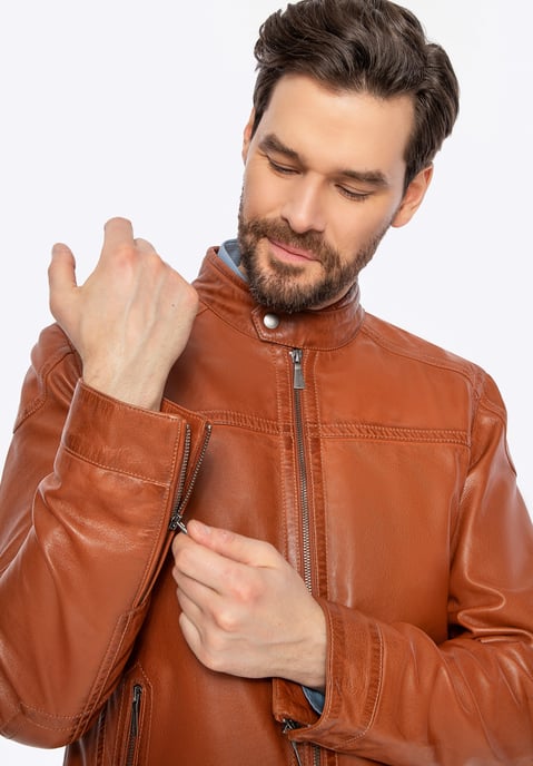 Wittchen Herren-Lammfelljacke, braun, echtes Leder - Image 4