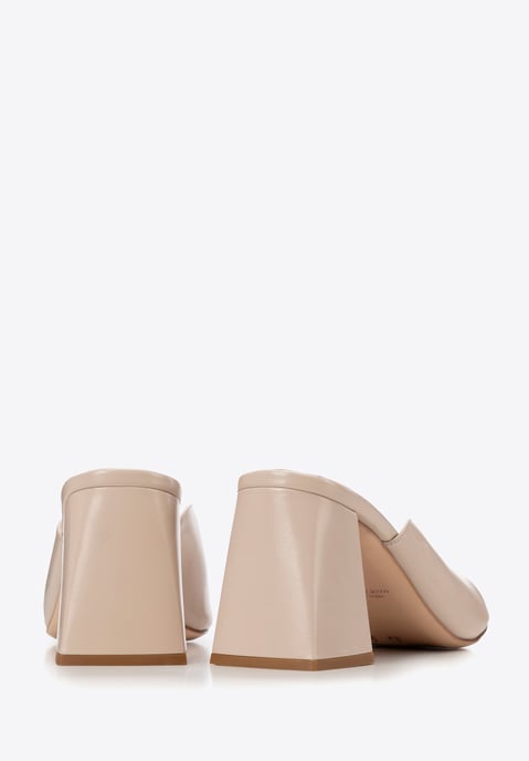 Wittchen Damen-Pantoletten aus echtem Leder in Beige mit Blockabsatz - Image 4