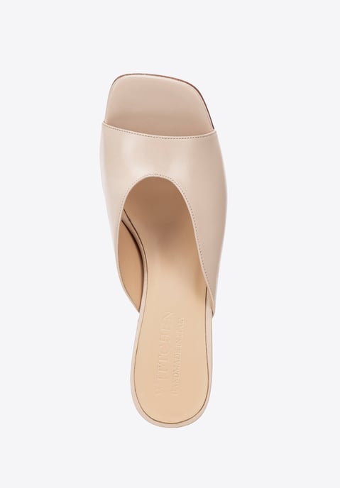 Wittchen Damen-Pantoletten aus echtem Leder in Beige mit Blockabsatz - Image 5