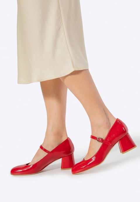 Wittchen Damen-Pumps aus rotem Leder mit Riemen - Image 1