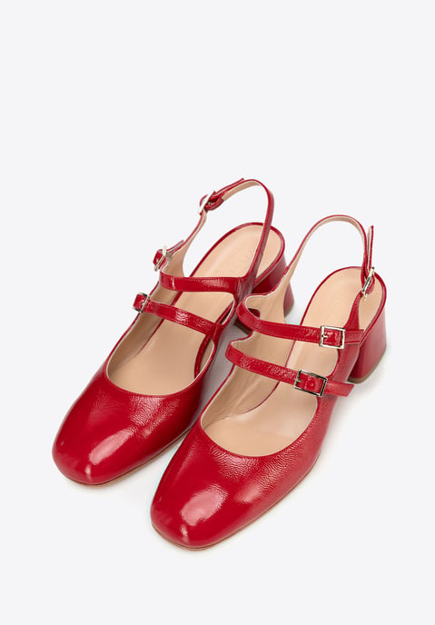 Wittchen Damen-Pumps aus rotem Leder mit Riemchen - Image 1