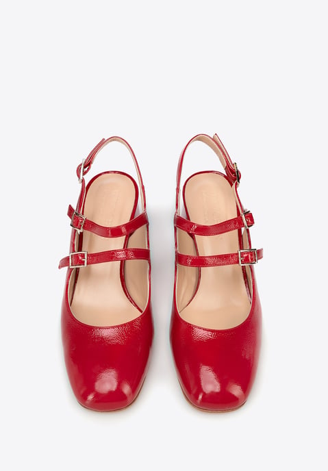 Wittchen Damen-Pumps aus rotem Leder mit Riemchen - Image 2