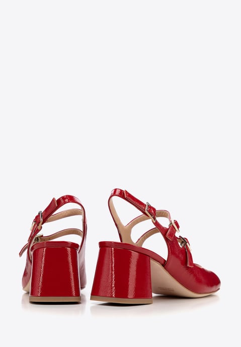 Wittchen Damen-Pumps aus rotem Leder mit Riemchen - Image 3