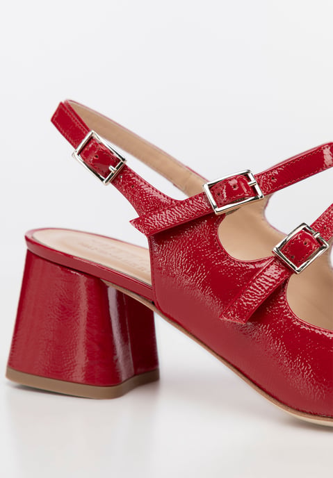 Wittchen Damen-Pumps aus rotem Leder mit Riemchen - Image 6