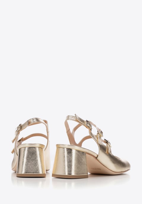 Wittchen Damen-Lederpumps mit Riemchen, Gold, Echtleder - Image 4