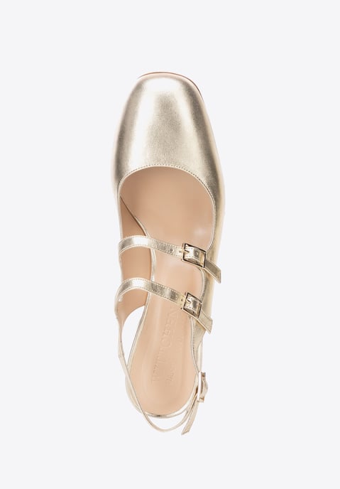 Wittchen Damen-Lederpumps mit Riemchen, Gold, Echtleder - Image 5