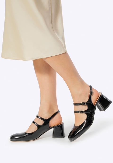 Wittchen Damen-Pumps aus Leder mit Riemchen, Schwarz, Naturleder - Image 1