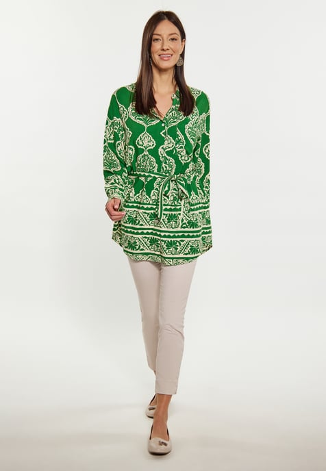 usha Bluse Damen grün Creme - Image 2