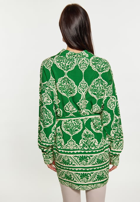 usha Bluse Damen grün Creme - Image 4