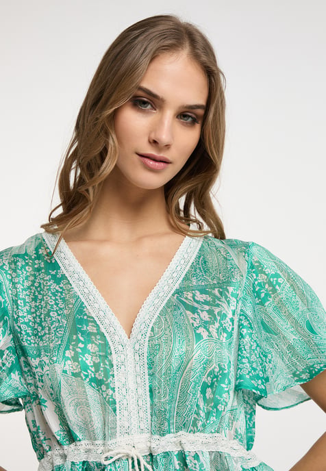 IZIA Bluse Damen Grün Weiss - Image 5