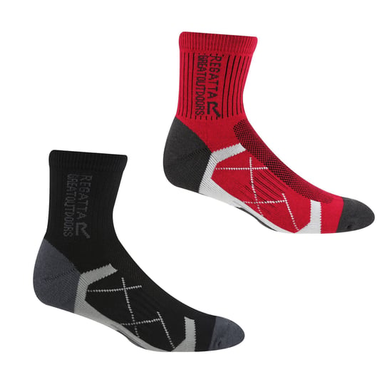 Regatta Womens/Ladies Outdoor Boot Socks (2er-Pack) (Schwarz/Kirschrosa) - Image 2