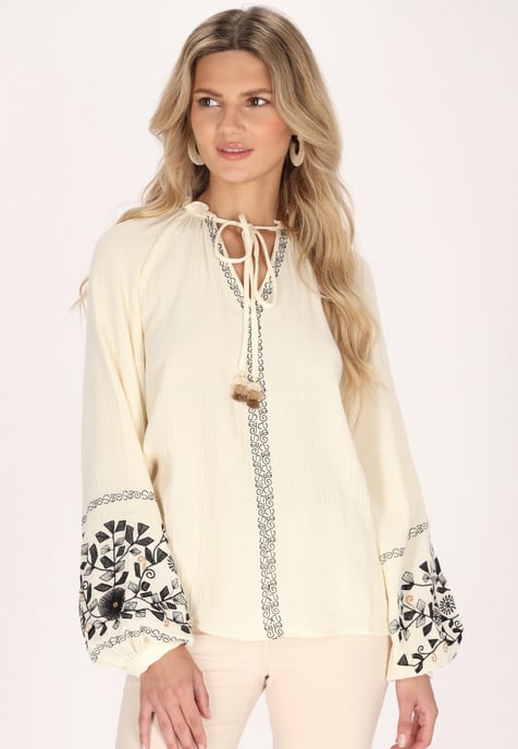 usha Bluse Damen Creme - Image 3