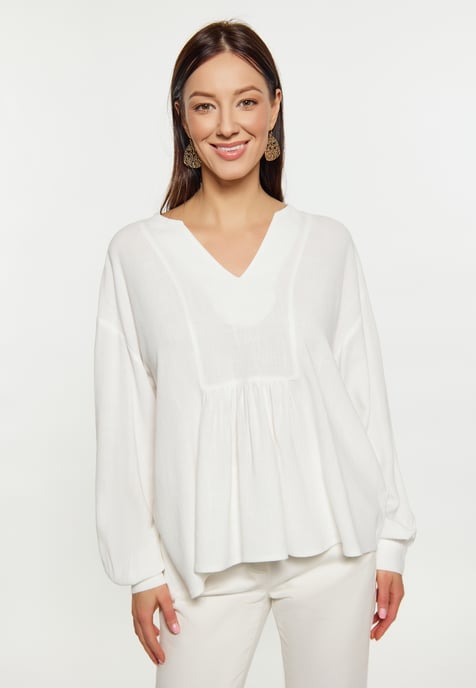usha Bluse Damen Wollweiß - Image 3