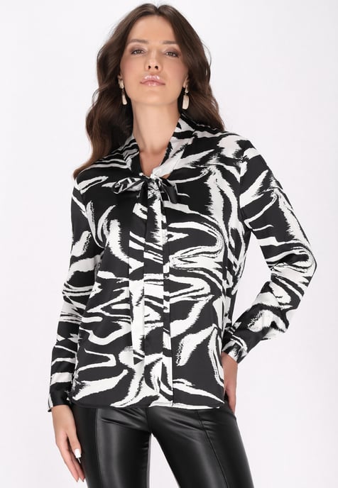 Faina Bluse Damen schwarz-wollweiß - Image 3