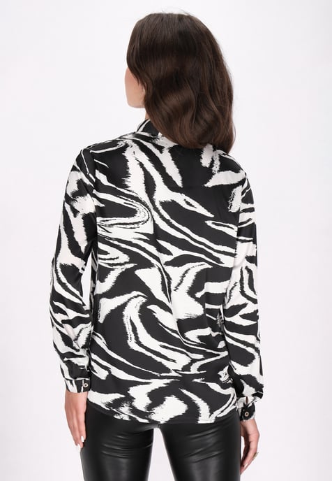 Faina Bluse Damen schwarz-wollweiß - Image 4