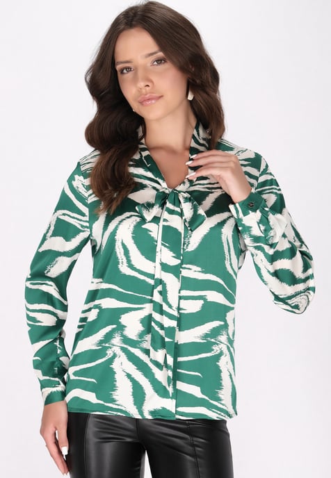Faina Bluse Damen Grün Wollweiss - Image 3