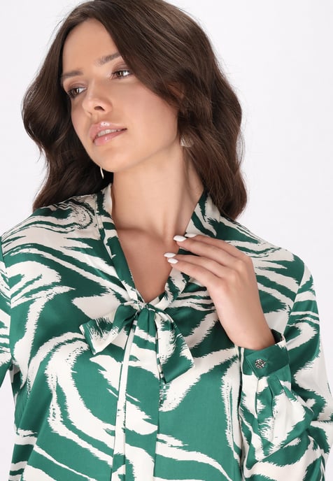 Faina Bluse Damen Grün Wollweiss - Image 5