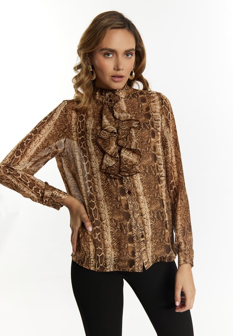 Faina Bluse Damen braunbeige - Image 3